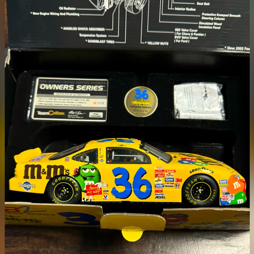NASCAR #36 Ken Schrader M&M 2002 Pontiac Grand Prix 1 Of 2400 Diecast 1:24 Rare